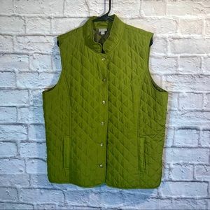 J Jill Quilted Vest w/ brass colored snaps
